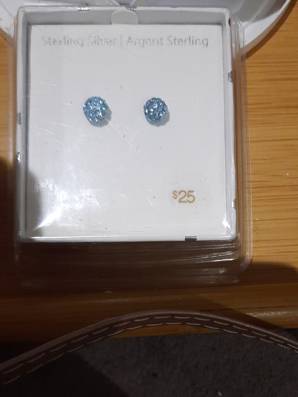 NIB BLINGED OUT Aqua Blue SOLID STERLING SILVER CZ Studs Crystal Ball Earrings